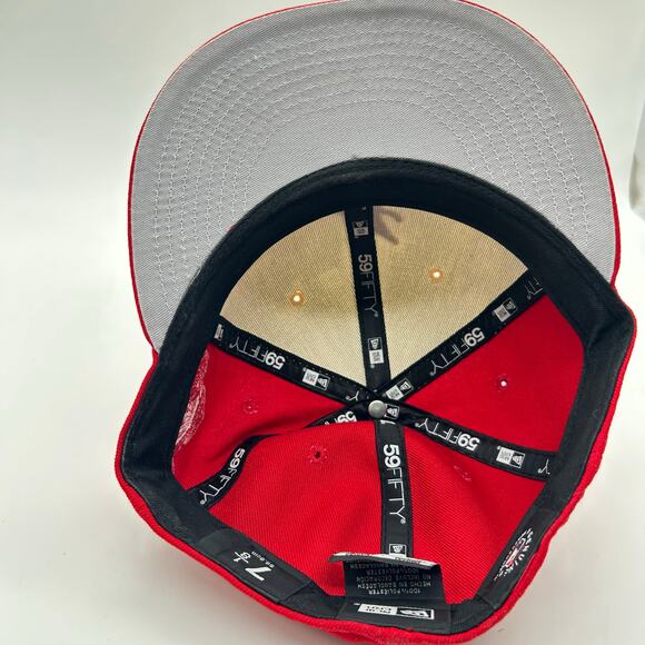 Atlanta Braves‎ 1995 World Series Hat Mens 7 1/8 Red New Era Baseball Cap - Picture 5 of 9